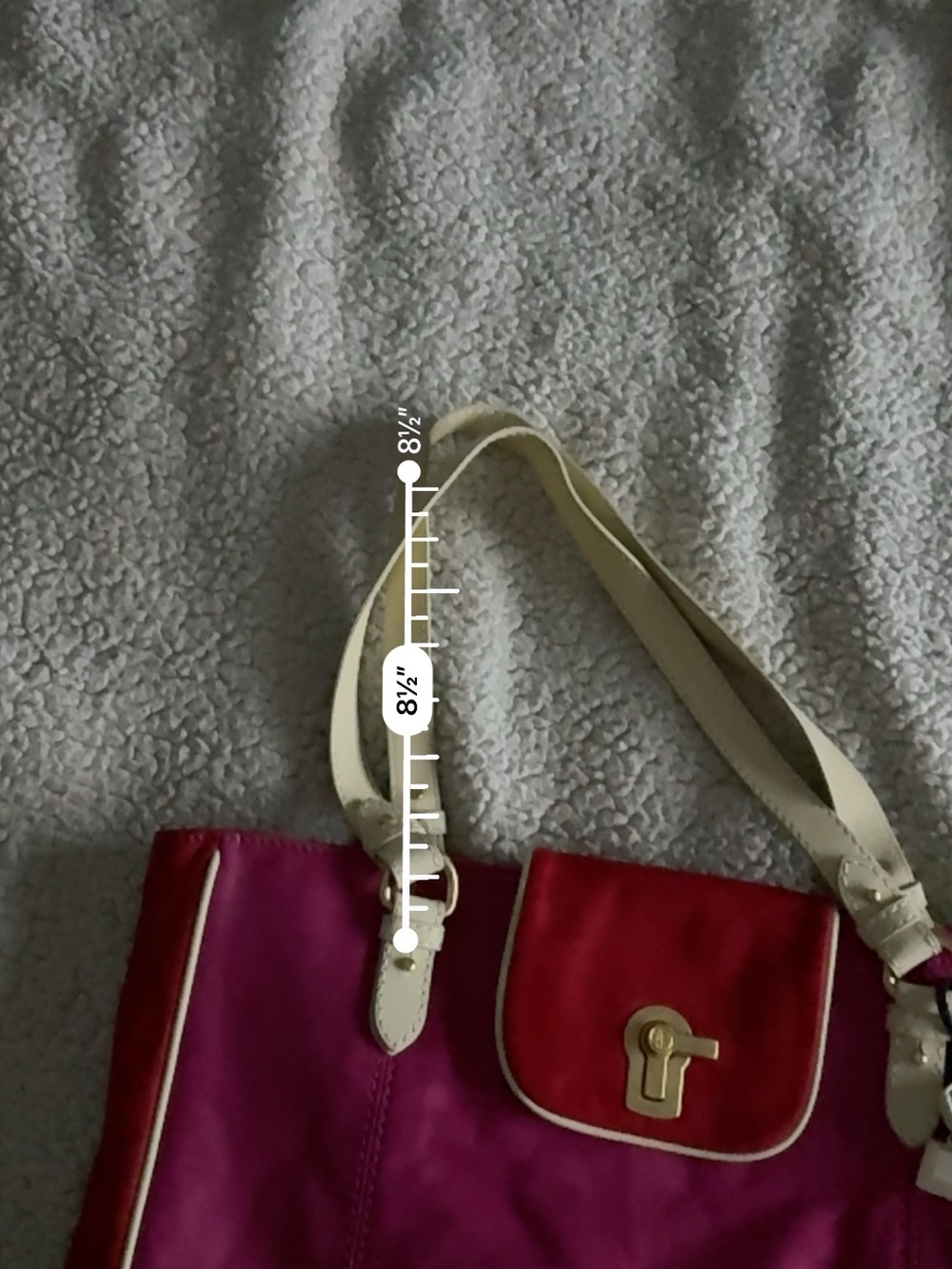 Women's Vintage Juicy Couture Pink Leather Tote with Cream Handles and Accents - Picture 11 of 11